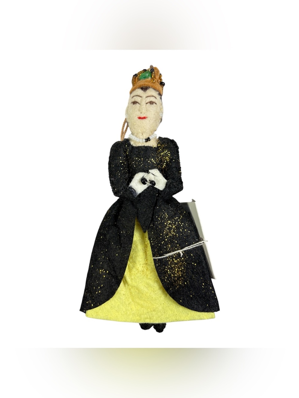 Kyrgyzstan Silk Road Bazaar QUEEN ELIZABETH I Handmade Felt Christmas Ornament